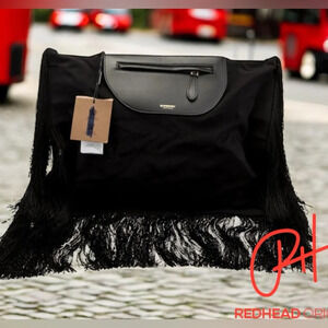 Pristine NWT Burberry Olympia Fringe Black clutch-“One of one. Will not relist.”